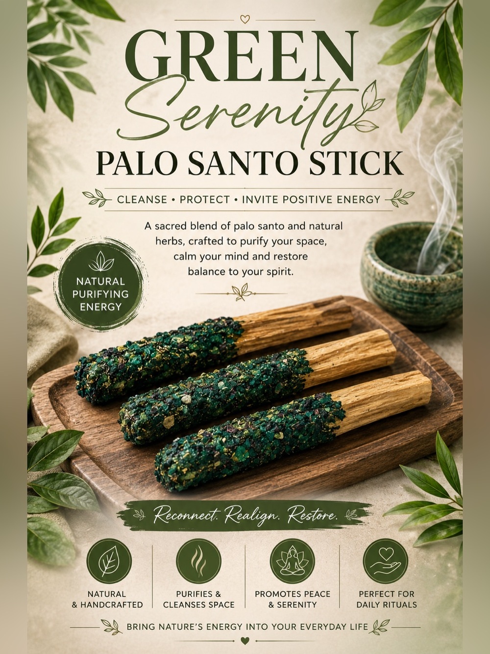 🌿Green Serenity Palo Santo Stick🌿✨